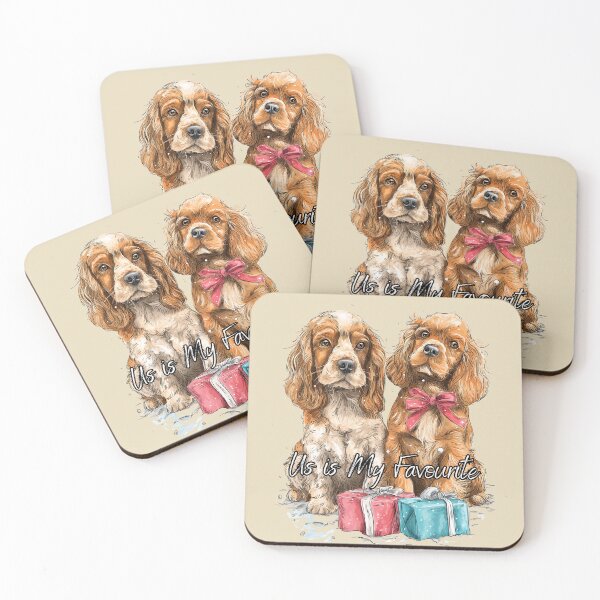 Item preview, Us is My Favourite - Cute Puppy with the Gift Boxes | Gift for Her or Him designed and sold by PopsiclesArtStudio.