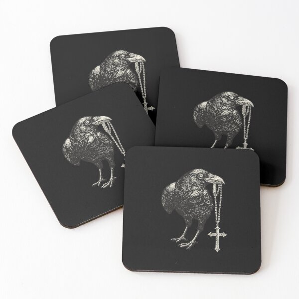 Item preview, Gothic Raven Holding Celtic Cross - Vintage Dark Academia Crow Graphic designed and sold by Evaevonechi.