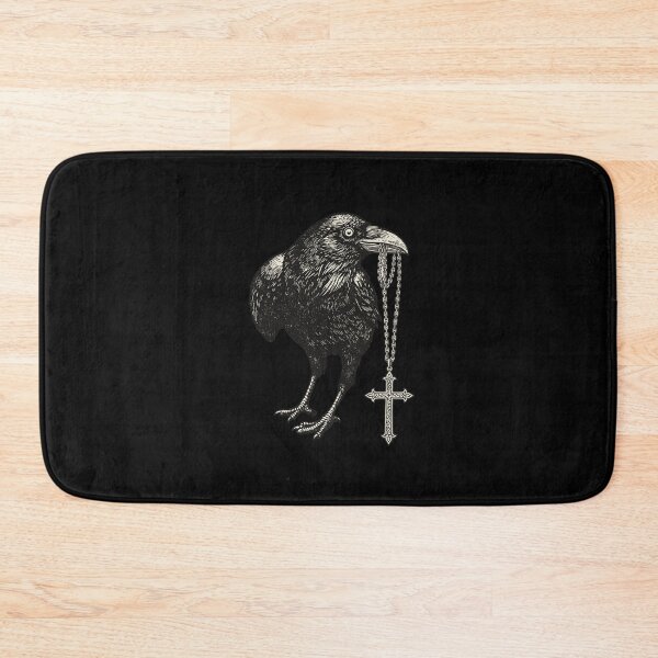 Item preview, Gothic Raven Holding Celtic Cross - Vintage Dark Academia Crow Graphic designed and sold by  MOHAMED.