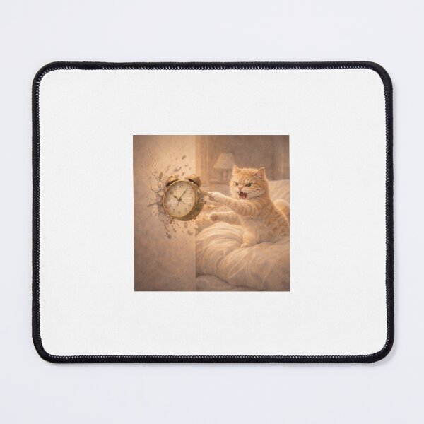 Item preview, Time Is Not a Morning Person Cat Art designed and sold by LovelyCatGalaxy.