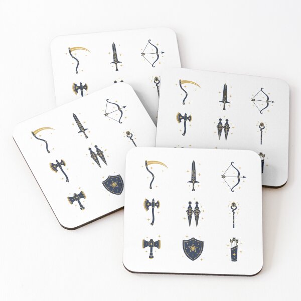Item preview, 9 Enchanted Magic Weapons - Vol. 37 - Mystical Armory & Combat Icons - Borderless Flat Art - Midnight Gold PNG - Perfectly Spaced - NO TEXT designed and sold by Siamcatshop.