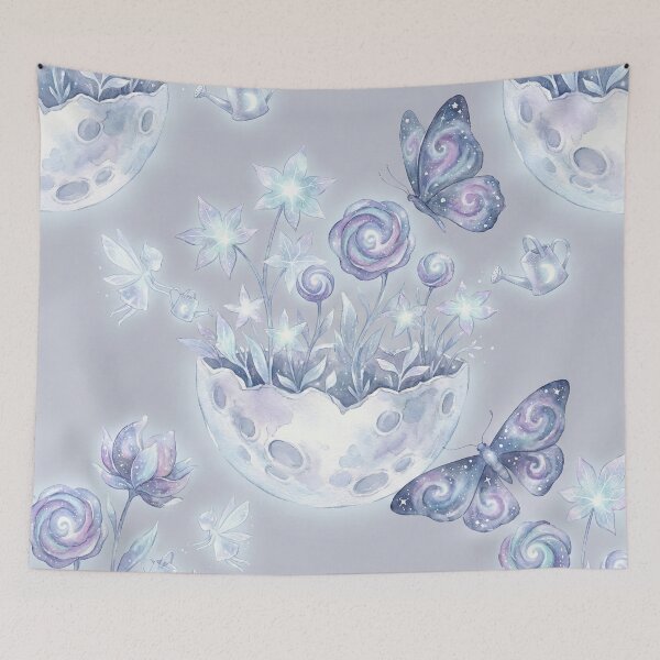 Item preview, The Lunar Garden Moonlit Floral Pattern designed and sold by SavinMercantile.
