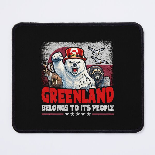 Item preview, Greenland Belongs To Its People – Distressed Flag Statement Graphic designed and sold by PrettyInk.
