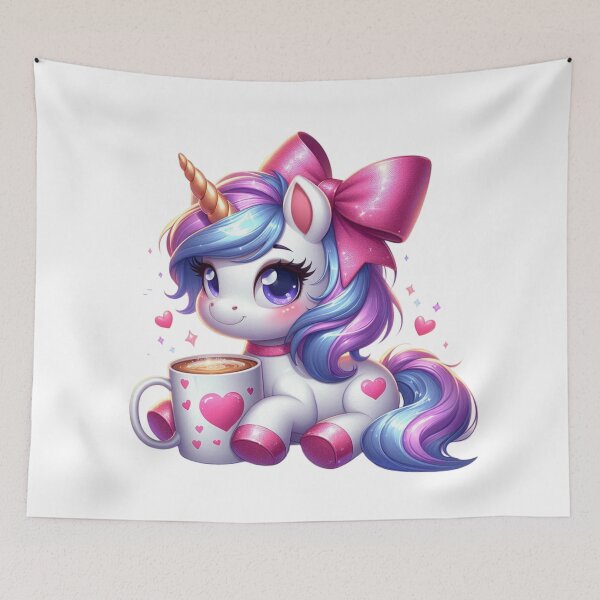 Item preview, Valentine Unicorn Coffee Lover Art designed and sold by Lulunza.