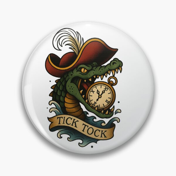 Item preview, Tick Tock Crocodile – Pirate Clock & Tricorn Hat Design designed and sold by ClassroomInk.