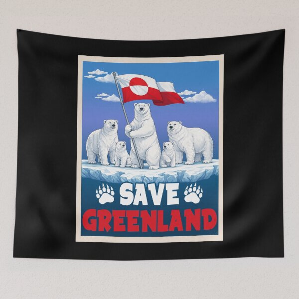 Item preview, Save Greenland Flag Bear Kalaallit Greenlanders designed and sold by MackenzieBin.