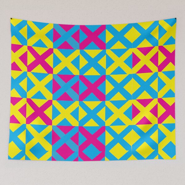 Item preview, Yellow Blue Pink Square Geometric Pattern designed and sold by Nisha Prabhu.