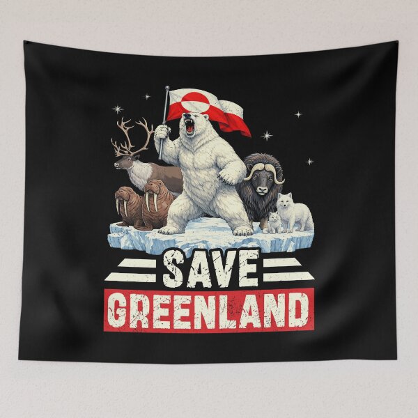 Item preview, Save Greenland Flag Bear Kalaallit Greenlanders designed and sold by MackenzieBin.