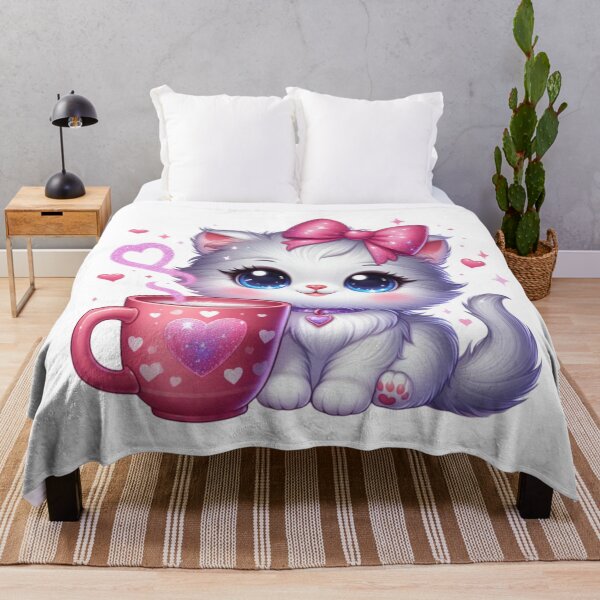Item preview, Cute Cat Drinking Coffee Valentine Art designed and sold by Lulunza.