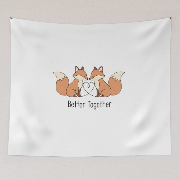 Item preview, Cute Foxes Better Together Heart Illustration designed and sold by HaciPrint.