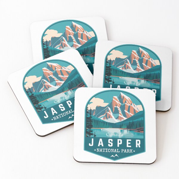 Item preview, Jasper National Park in Alberta, Canada, Retro Travel Art Emblem designed and sold by MaateoDesign.