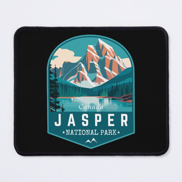 Item preview, Jasper National Park in Alberta, Canada, Retro Travel Art Emblem designed and sold by MaateoDesign.