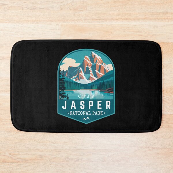 Item preview, Jasper National Park in Alberta, Canada, Retro Travel Art Emblem designed and sold by MaateoDesign.
