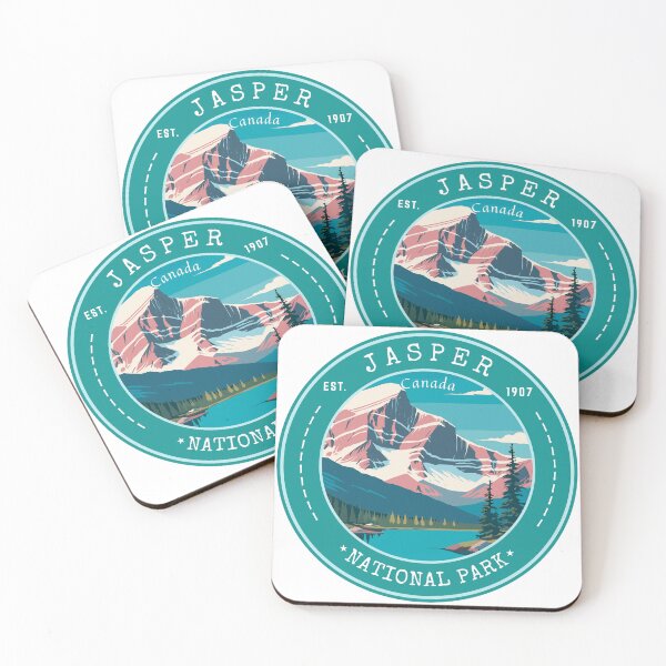 Item preview, Jasper National Park in Alberta, Canada, Vintage Travel Art Circle Emblem designed and sold by MaateoDesign.
