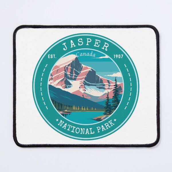 Item preview, Jasper National Park in Alberta, Canada, Vintage Travel Art Circle Emblem designed and sold by MaateoDesign.