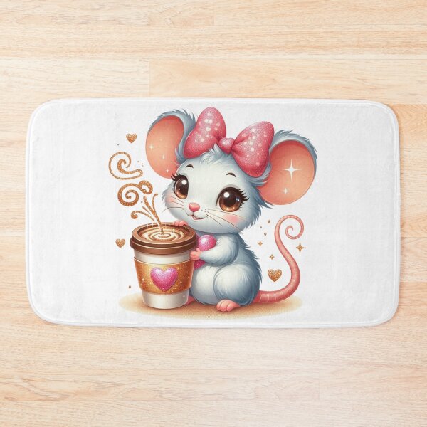Item preview, Cute Mouse Holding Coffee Valentine Art designed and sold by Lulunza.