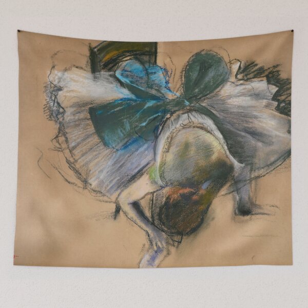Item preview, Danseuse Rajustant Son Chausson by Edgar Degas: Ballet Impressionist Poster designed and sold by artofuniverse.