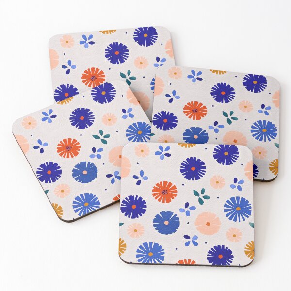 Item preview, Vibrant Blue Red Pink Flower Pattern designed and sold by Funnyboy88.