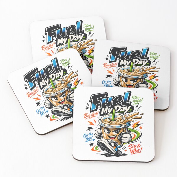 Item preview, Fuel My Day Coffee Mascot Sticker - Aesthetic Caffeine Energy Art for On-The-Go Lifestyle - Vibrant Streetwear Style Beverage Illustration for Laptop and Water Bottles by Vivaan Studio designed and sold by Vivaan Studio.