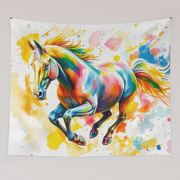 Item preview, Vivid Multicolored Galloping Horse designed and sold by cuprum.
