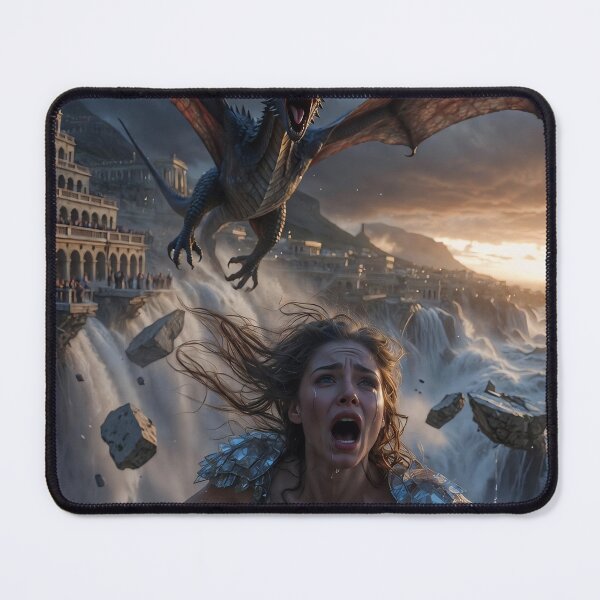 Item preview, Atlantis Edge of Doom – Queen Scream on Collapsing Terrace designed and sold by SunsetAngelsAI.