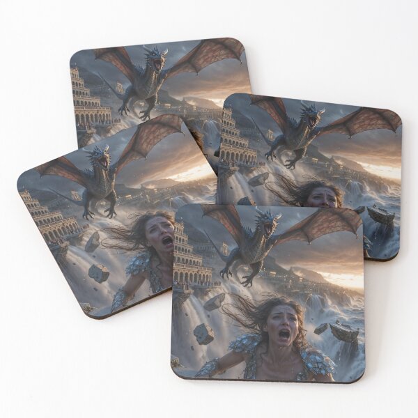 Item preview, Atlantis Edge of Doom – Queen Scream on Collapsing Terrace designed and sold by SunsetAngelsAI.