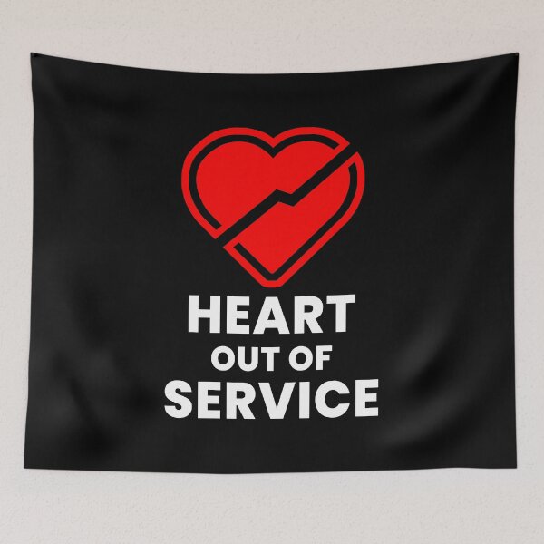 Item preview, Heart Out of Service | Anti-Love Minimalist Typography Design designed and sold by Kewessthetic.