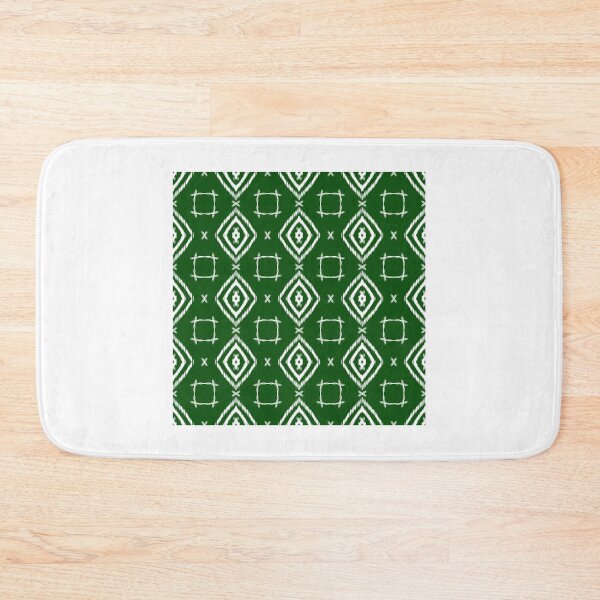 Item preview, Seamless Green and White Ikat Geometric Pattern, Traditional Ethnic Motif for Textile and Home Decor designed and sold by Oabnourza012.