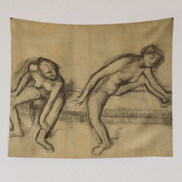 Item preview, Deux Danseuses Sur Un Banc by Edgar Degas: Impressionist Figure Study Poster designed and sold by artofuniverse.