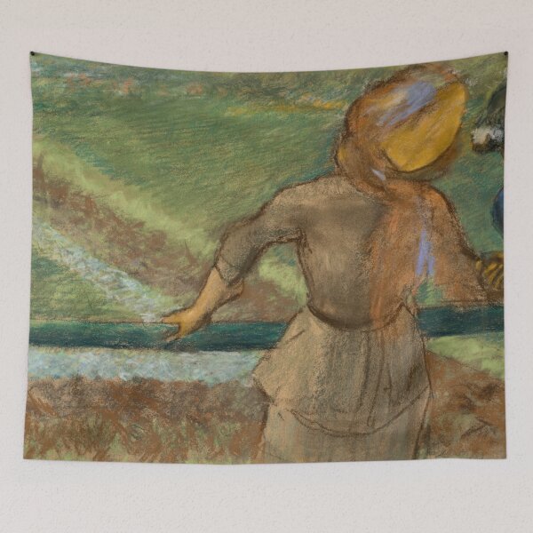Item preview, Deux Femmes Causant by Edgar Degas: Impressionist Racetrack Fine Art Print designed and sold by artofuniverse.