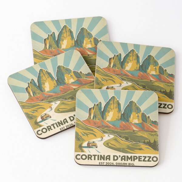 Item preview, Cortina Retro Travel Poster | Dream Big Ski Art designed and sold by ryanguas.