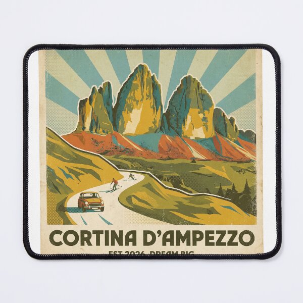 Item preview, Cortina Retro Travel Poster | Dream Big Ski Art designed and sold by ryanguas.