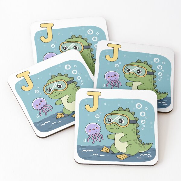 Item preview, Cute Dinosaur J Alphabet – Jellyfish Underwater Kawaii Art designed and sold by MeeraArts&Crafts.