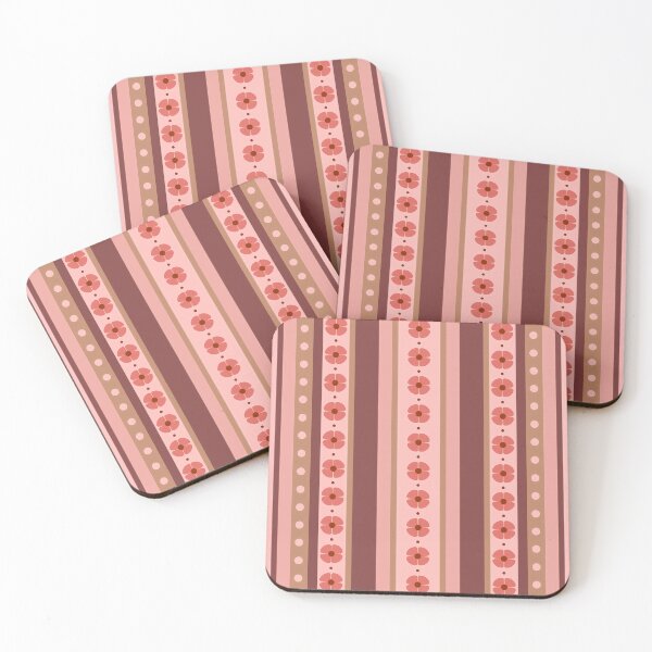 Item preview, Antique Rose Bloom – Floral Stripes & Dots Pattern designed and sold by Clara Fruggeri.