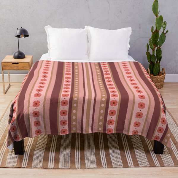Item preview, Antique Rose Bloom – Floral Stripes & Dots Pattern designed and sold by Clara Fruggeri.