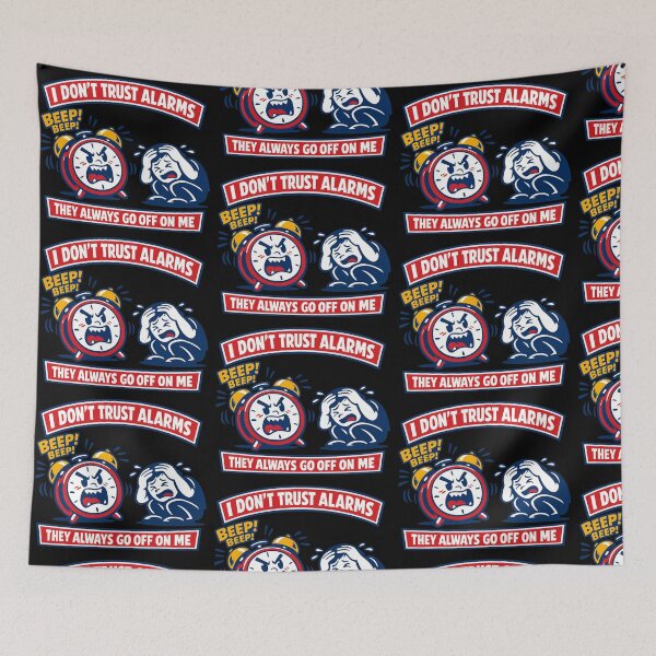 Item preview, I Dont Trust Alarms They Always Go Off On Me Funny Morning Humor Design designed and sold by TeeTimeTreasure.