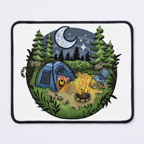 Item preview, Camping Scene with Campfire and Tent Illustration designed and sold by Avara-Creative.