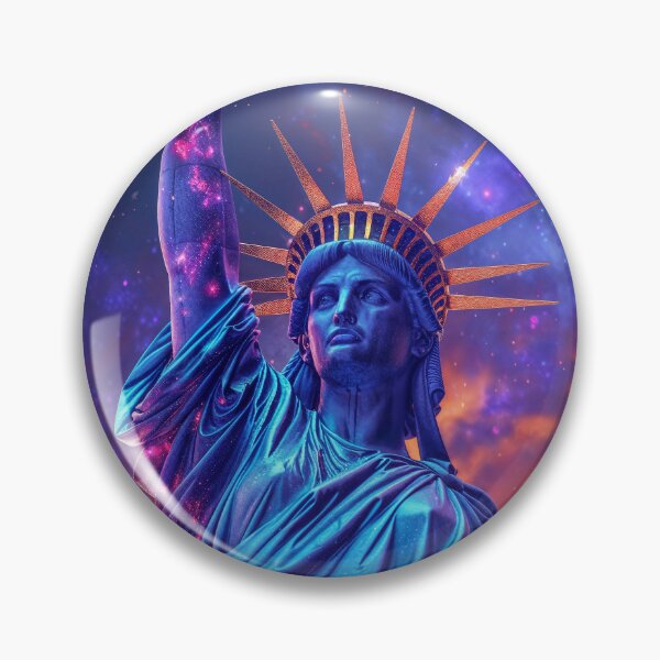Item preview, Liberty Ascendant — Cosmic Statue Artwork designed and sold by QuantumDrift.