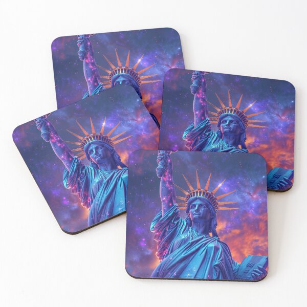 Item preview, Liberty Ascendant — Cosmic Statue Artwork designed and sold by QuantumDrift.