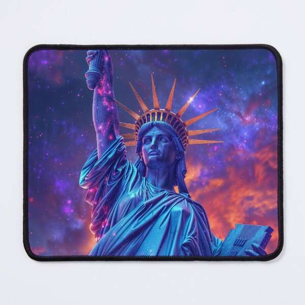 Item preview, Liberty Ascendant — Cosmic Statue Artwork designed and sold by QuantumDrift.