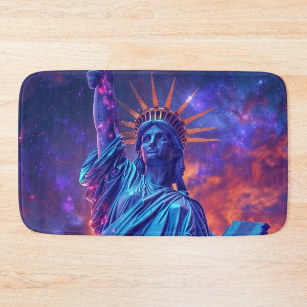 Item preview, Liberty Ascendant — Cosmic Statue Artwork designed and sold by QuantumDrift.