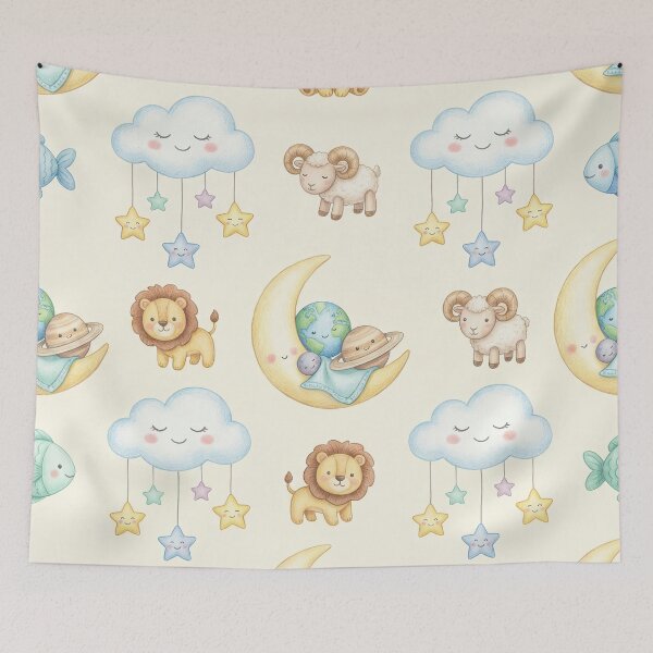 Item preview, Sleepy Sky Nursery Celestial Baby Illustration Pattern designed and sold by SavinMercantile.