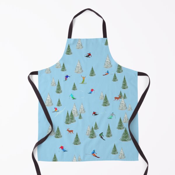Item preview, Freestyle Skiers Downhill Skiing Pale Blue Background designed and sold by Lily Rose Doodle.