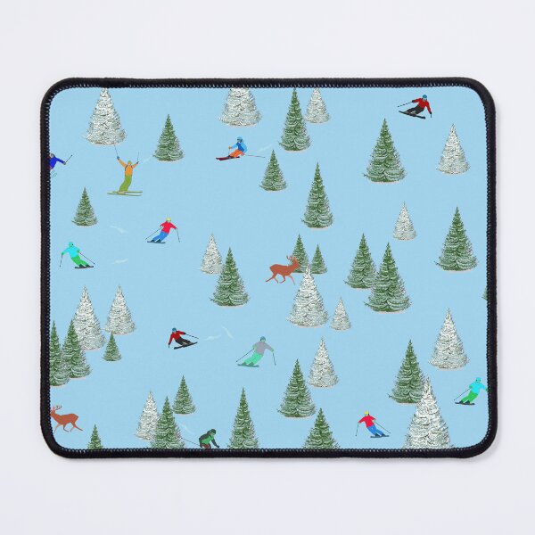 Item preview, Freestyle Skiers Downhill Skiing Pale Blue Background designed and sold by Lily Rose Doodle.