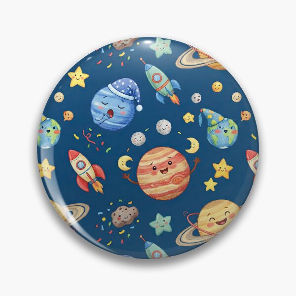 Item preview, The Planet Party Whimsical Celestial Illustration Pattern designed and sold by SavinMercantile.