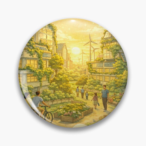 Item preview, Solarpunk Dreams Optimistic Sustainable Future Poster & Apparel designed and sold by goodcrystals.