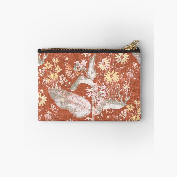 Item preview, Hand Painted Repeating Wild Flower Pattern with Monarchs Terracotta & Pastels Earth-tone designed and sold by LoveAlways-AEP.