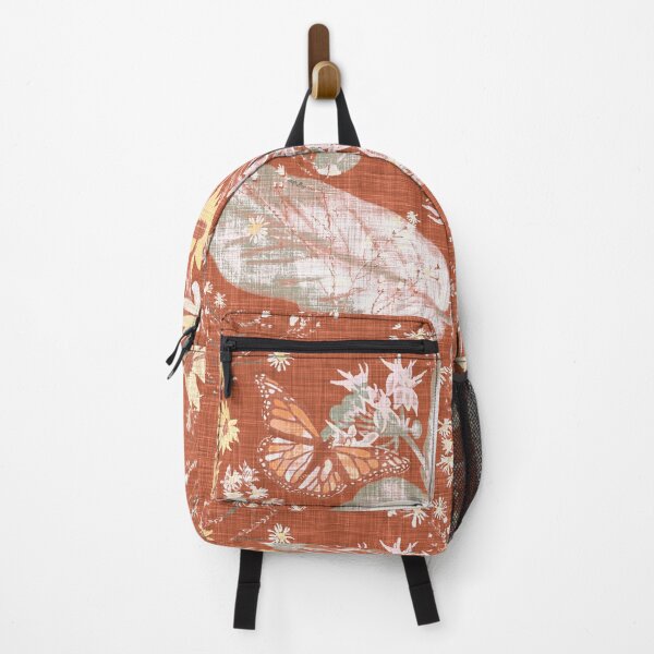Item preview, Hand Painted Repeating Wild Flower Pattern with Monarchs Terracotta & Pastels Earth-tone designed and sold by LoveAlways-AEP.