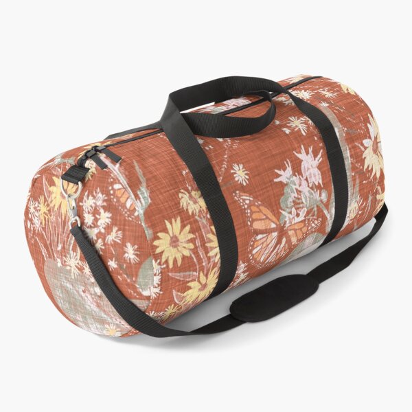 Item preview, Hand Painted Repeating Wild Flower Pattern with Monarchs Terracotta & Pastels Earth-tone designed and sold by LoveAlways-AEP.