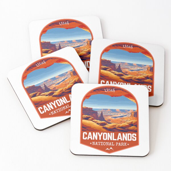 Item preview, Canyonlands National Park in Utah, USA Retro Travel Art Emblem designed and sold by MaateoDesign.